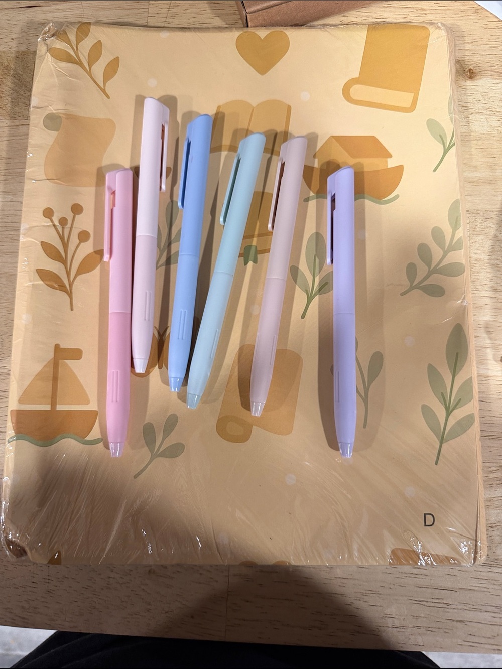 Set of Pastel Multi-Color Clip Pens with book